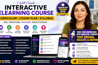 create interactive course content, lesson plan, training program for lms website