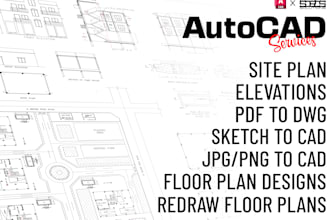 create 2d autocad drawings, floor plans and cad drafts
