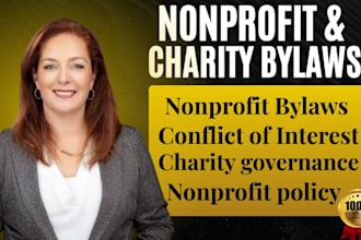 professionally draft charity nonprofit bylaws and 501c3 governance documents