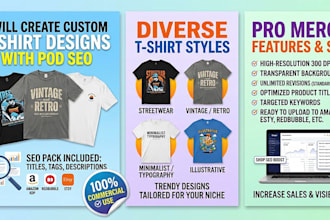 create custom t shirt designs with pod SEO