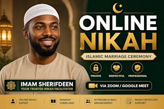 conduct respectful islamic online nikah ceremony for muslim couples with witnees
