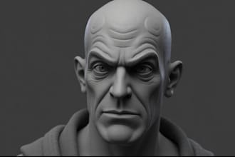do realistic 3d character modeling, sculpting and texturing
