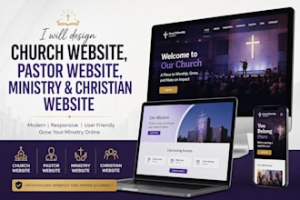 design church website, pastor website, ministry and christian church website