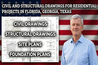 provide civil and structural drawings for residential in texas florida georgia