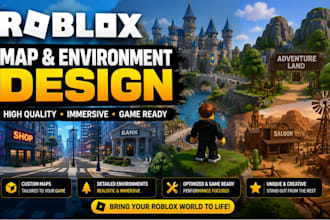 design custom 3d roblox terrain maps and game environments for your game