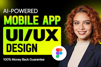 design mobile app UI UX in figma for any app, fintech or ai