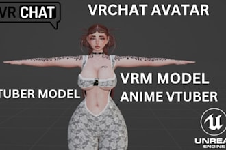 make a custom vrchat avatar, anime vtuber, warudo and vseeface rig