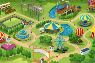 design event map, festival map, venue map and vector map