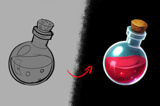 hand drawn casual mobile game props