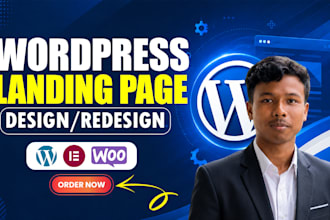 create single page website or figma landing page using elementor