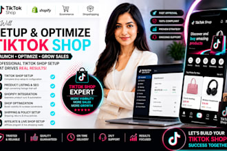 setup and optimize tiktok shop, facebook shop, instagram shop social media pages