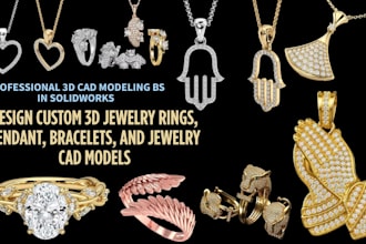 design custom 3d jewelry rings, pendant, bracelets, and jewelry cad models