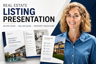 design real estate listing presentation, buyer seller guide and property brochur