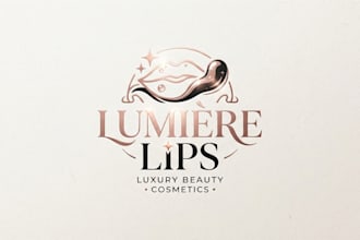 design a luxury lip gloss logo for your beauty brand