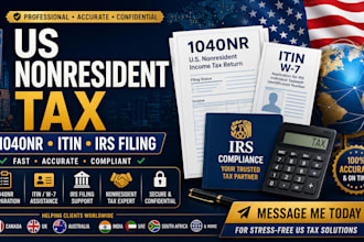 prepare US nonresident tax 1040nr itin irs filing llc compliance