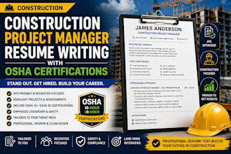 write construction project manager resume with safety compliance credentials