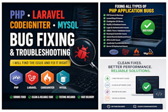 fix PHP laravel codeigniter and mysql bugs and errors
