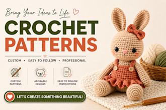 create crochet patterns, amigurumi patterns and knitting patterns