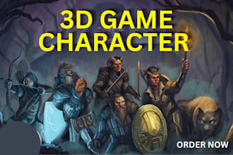 create custom 3d character models for games, animation and 3d printing