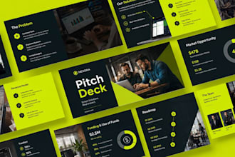 modern investor pitch deck for startups, saas, ai fundraising presentations