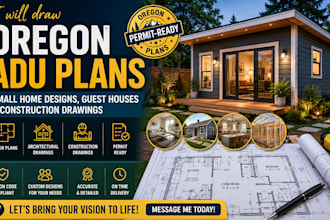 draw oregon adu plans, small home designs, guest houses and construction drawing
