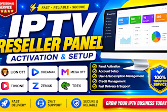 activate reseller panel,lion ott, dream4k, mega ott, tivione, zen4k, trex