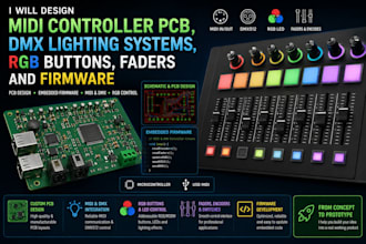 design midi controller pcb dmx lighting systems rgb buttons faders and firmware