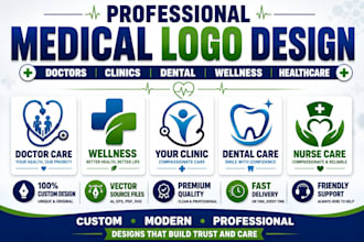 medical healthcare logo design nursing hospital pharmacy flyer homecare brochure