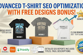 do pod store SEO with free t shirt designs