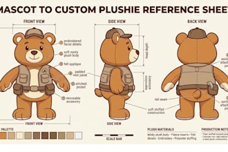 design a custom plushie reference sheet for your character