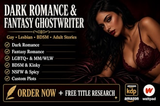 dark romance and fantasy ghostwriter, gay lesbian, bdsm and adult stories