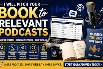 pitch your book to relevant podcasts for guest interview opportunities