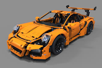 design 3d lego model, car,house,pet,bike lego technic with pdf manual xml list
