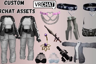 model custom vrchat assets props accessories outfits and weapons for your avatar