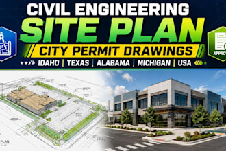 civil engineering site plan city permits drawing idaho texas alabama michigan US