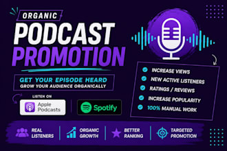 do organic podcast promotion and podcast marketing on spotify and apple