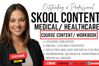 write skool content medical ebook healthcare course content workbook creation
