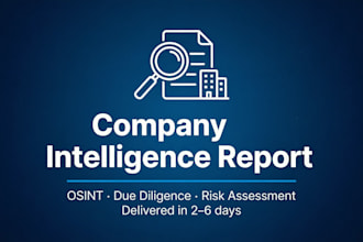 research a company and deliver a full due diligence intelligence report