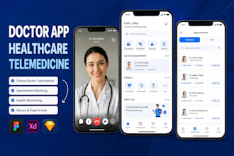 design healthcare, medical, doctor app, telemedicine, ai mobile app UI UX