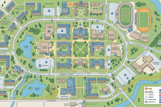 create campus wayfinding maps, directional maps and guest map