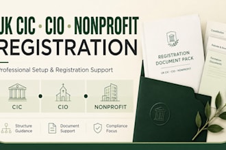 register your UK cic, cio or nonprofit with full legal support
