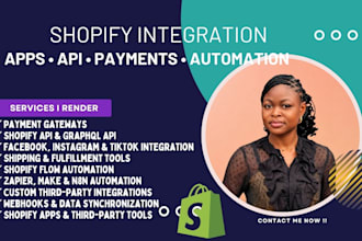 integrate shopify apps, payment gateways, shopify API integration and automation