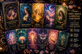 design premium tarot, oracle and spiritual card decks with custom artwork