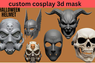custom 3d cosplay helmet mask props halloween cosplay props costume for 3d print