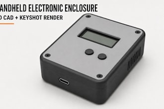 design handheld electronic enclosure 3d cad model and keyshot product render