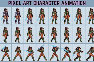 do pixel art animation pixel art character sprite sheet rpg pixel art game asset