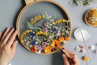create beautiful handmade embroidery designs on clothes and fabric