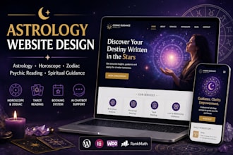 design astrology website, horoscope, zodiac and psychic reading website
