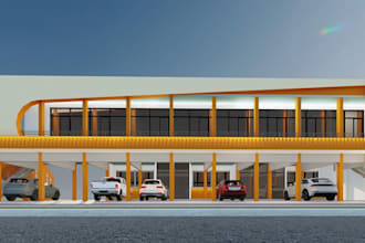 design 3d car wash, auto detailing, wash bay, automotive facility