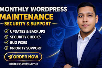 provide monthly wordpress maintenance, security and support